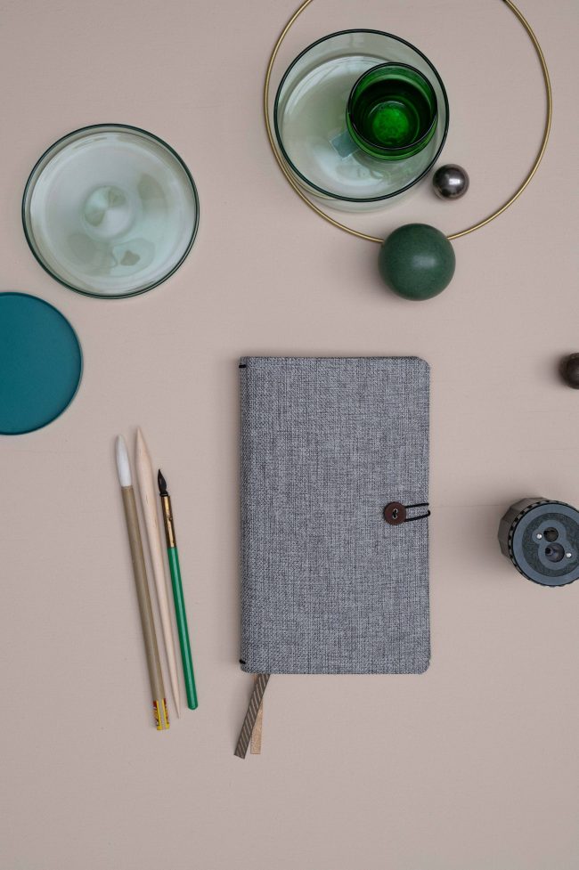 Notebook with Button | Linen Moss Agate - Image 4