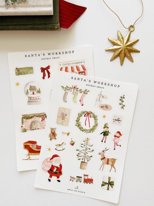 Santa's workshop sticker sheets