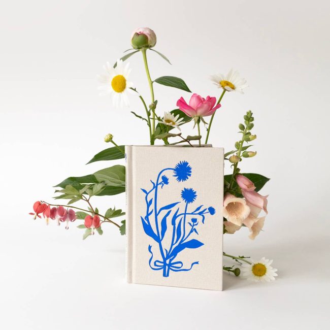 BLUE FLORA | MINI LINEN BOUND JOURNAL - Image 4