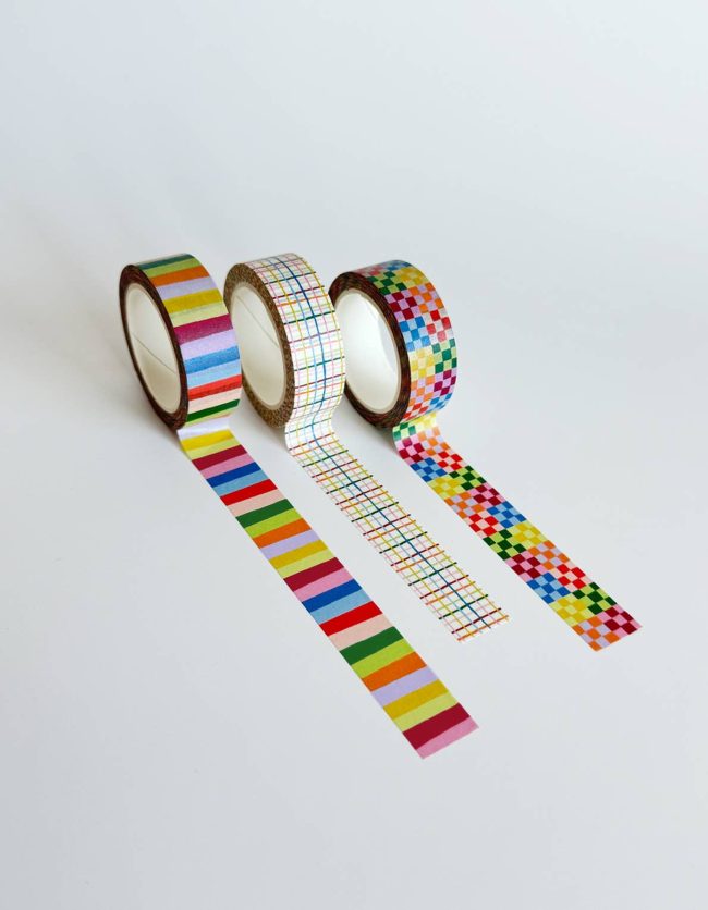 Rainbow Washi Tape. Set of 3 - Image 2
