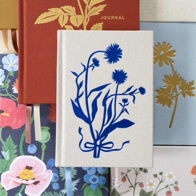 BLUE FLORA | MINI LINEN BOUND JOURNAL - Image 2